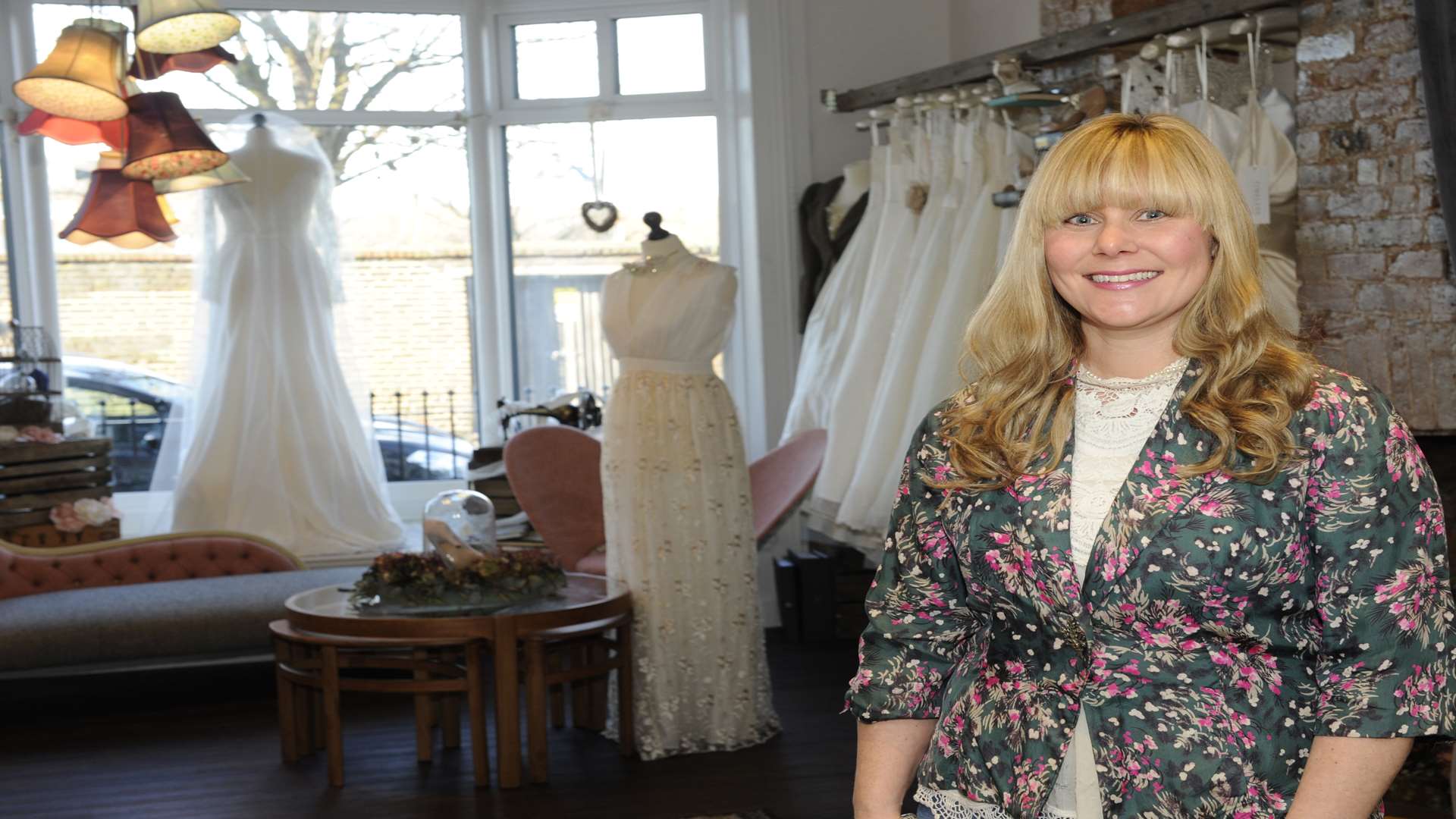 Jeska Hammond in her new bridal shop