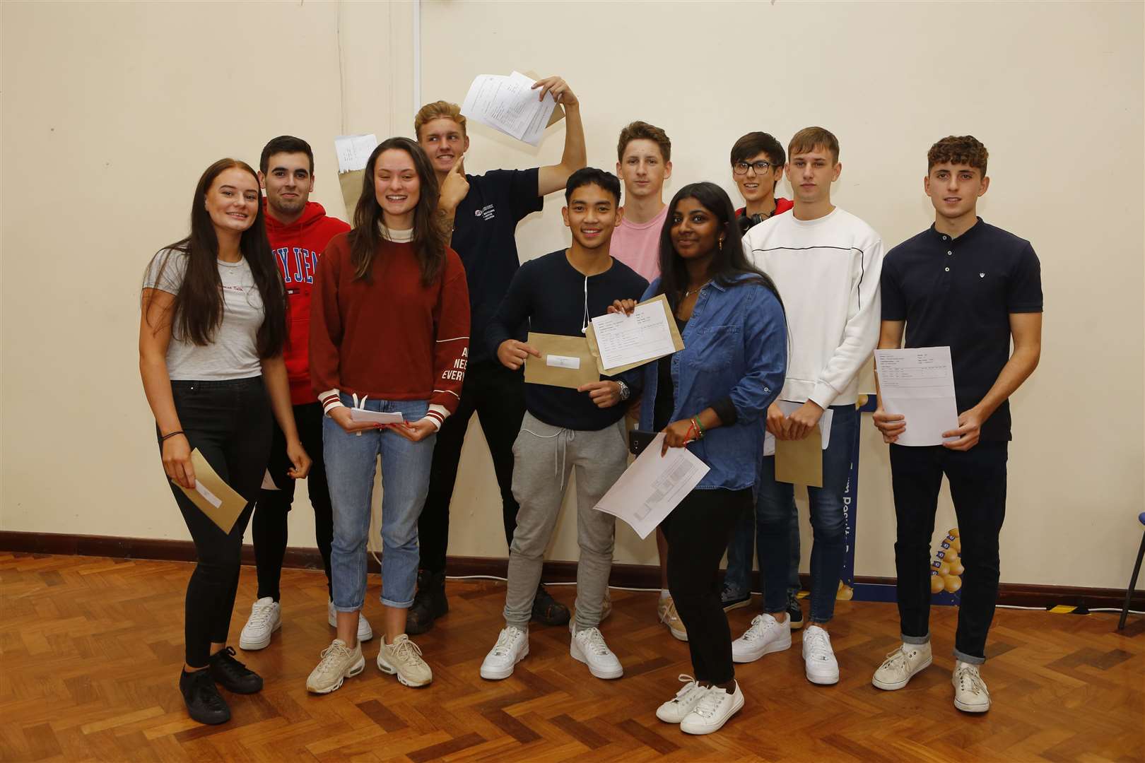 Students celebrate their results at St Simon Stock School. Picture: Andy Jones 15278721