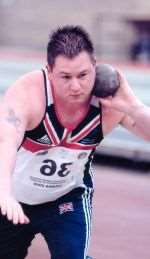 Dave Blackwell in action at the World Athletics Championships for the deaf in Genoa