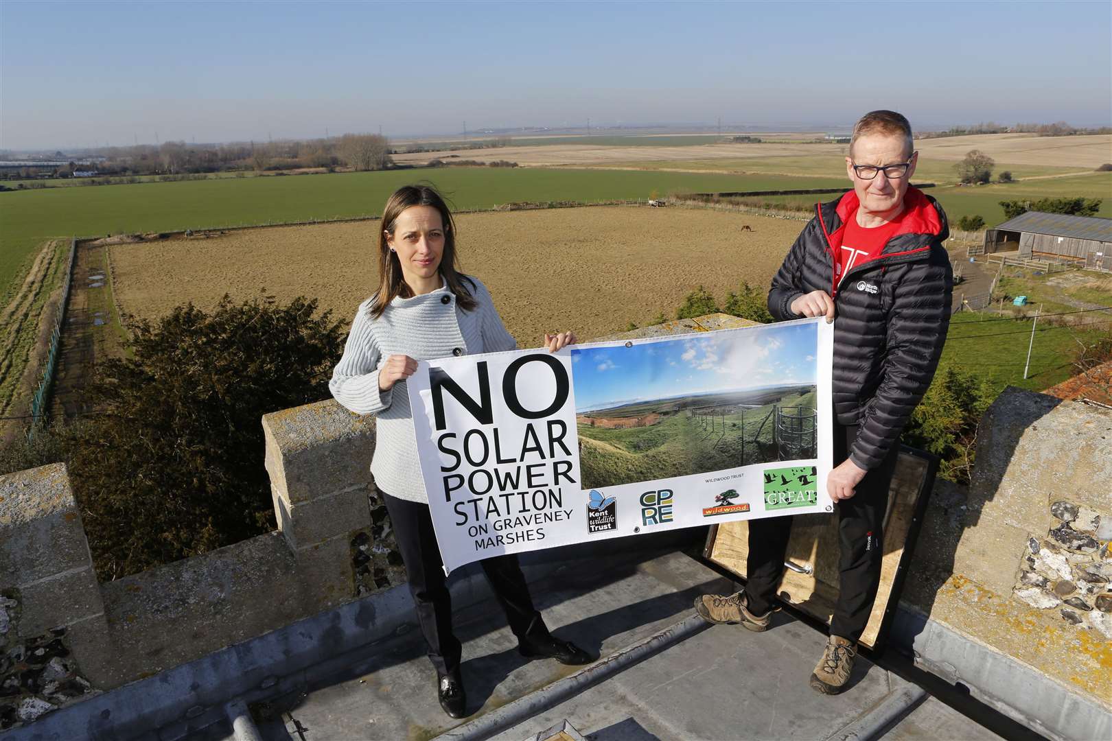 Faversham MP Helen Whately organised a protest against the solar farm plans with campaigners in February. Picture: Andy Jones (7219924)