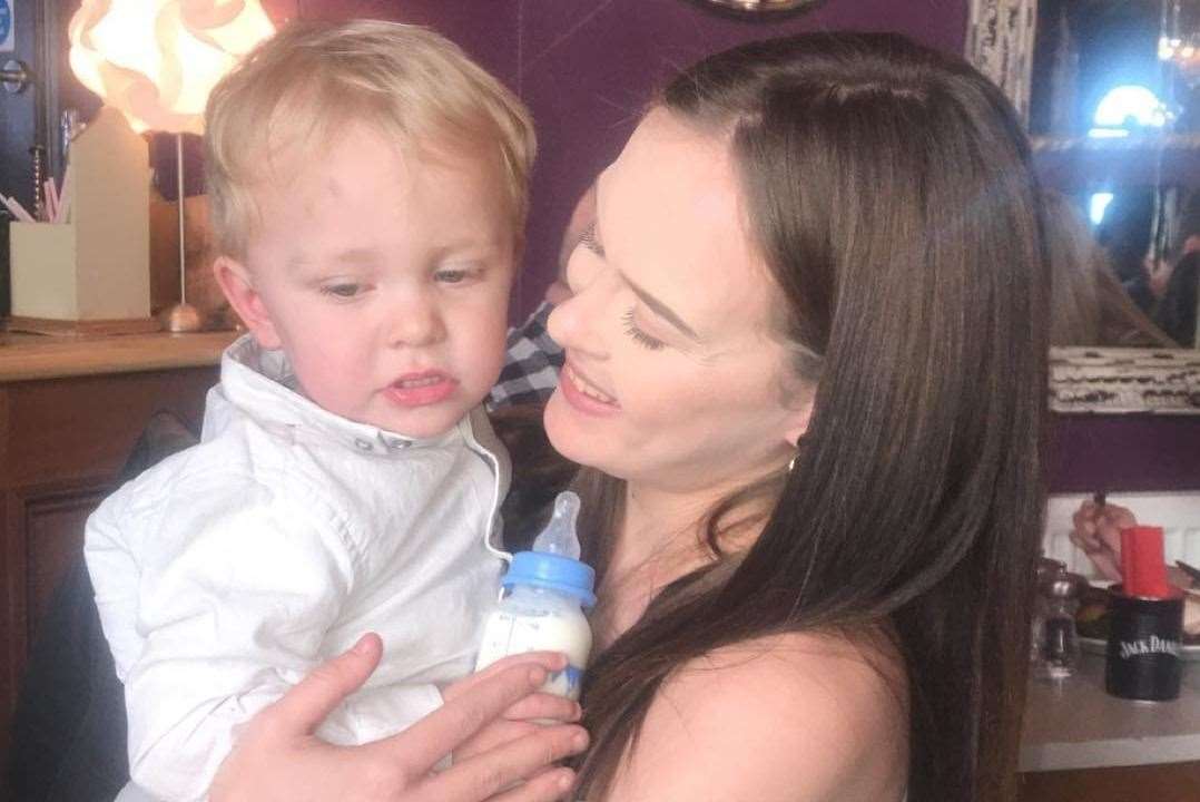 Ellen Dyne and son Archie, two, were out at the time of the blaze