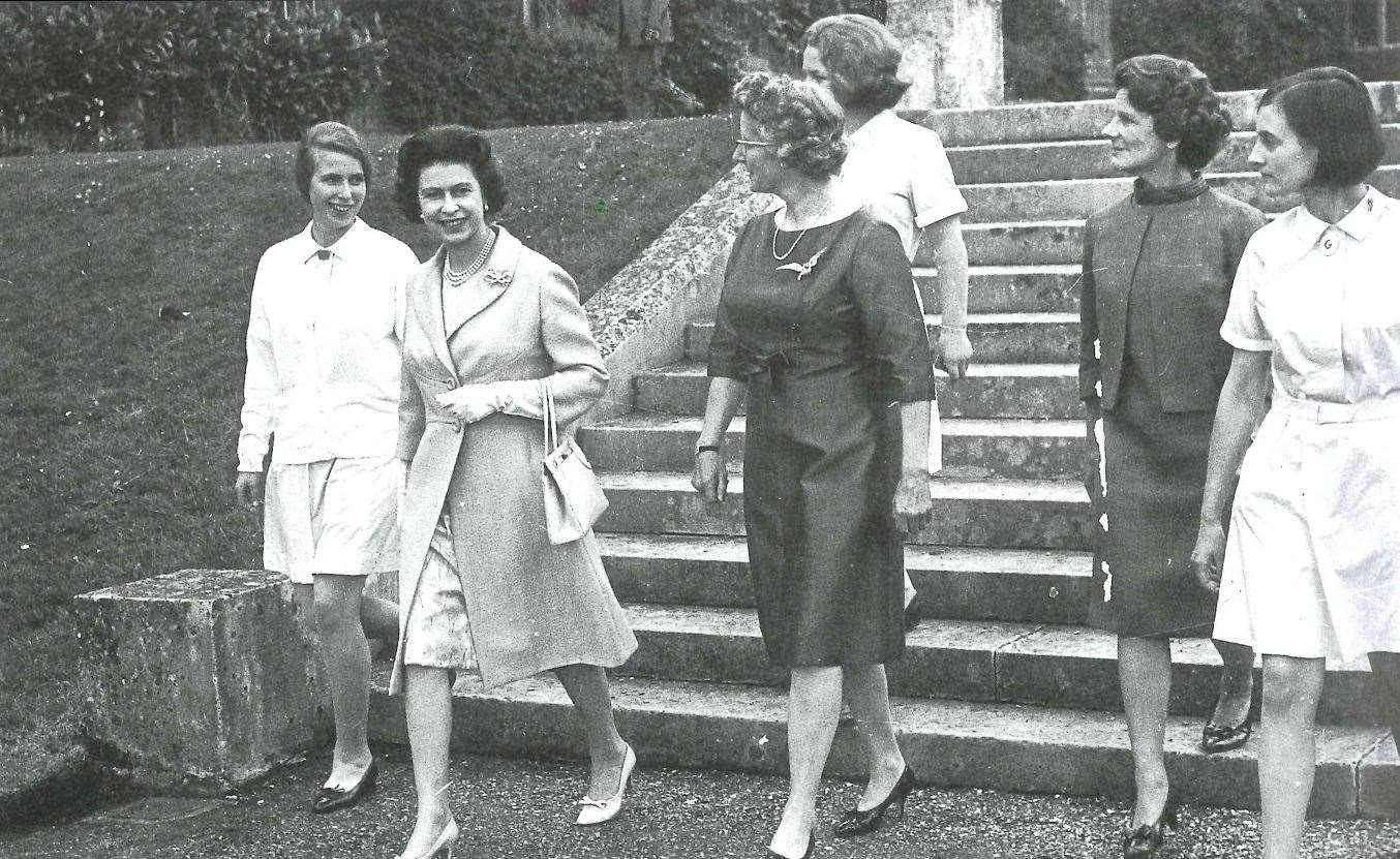 Queen Elizabeth collects Princess Anne, left, from Benenden School on her last day, in July 1968