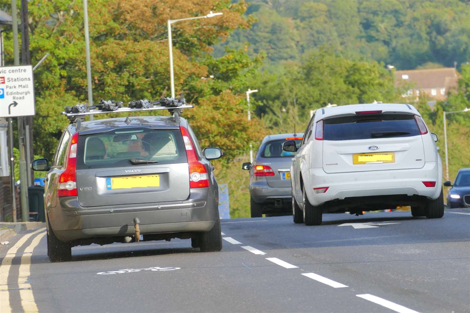 Drivers were spotted using the cycle lanes last week. Picture: Andy Clark