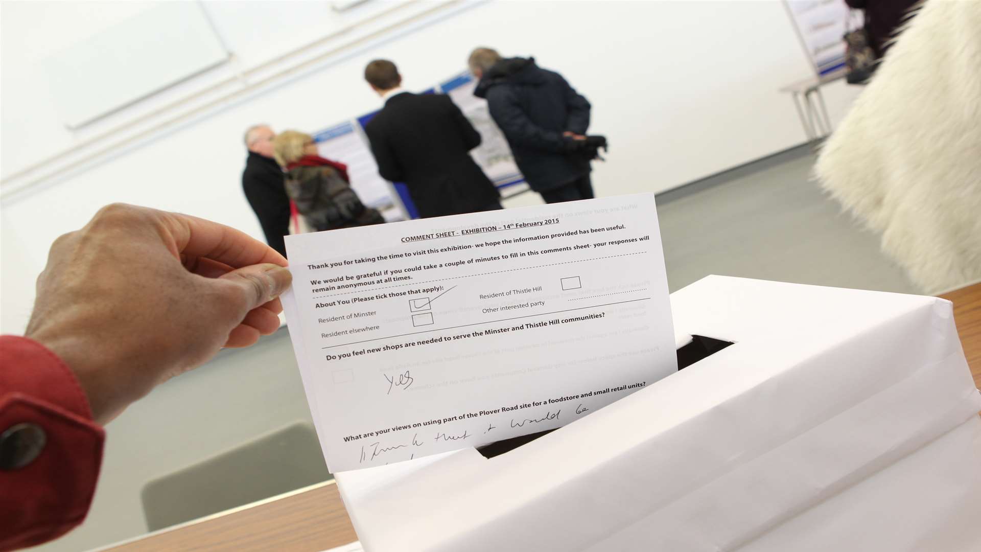 Members of the public were asked to fill out questionnaires