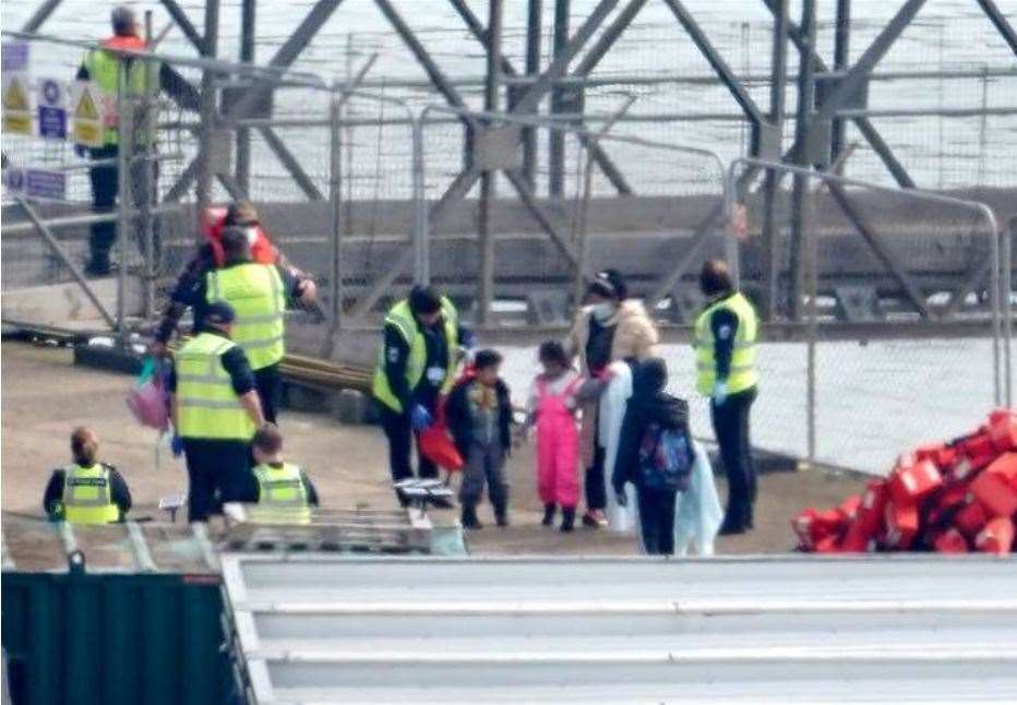 Children were among the people brought ashore in Dover, Kent, on Tuesday (Gareth Fuller/PA)