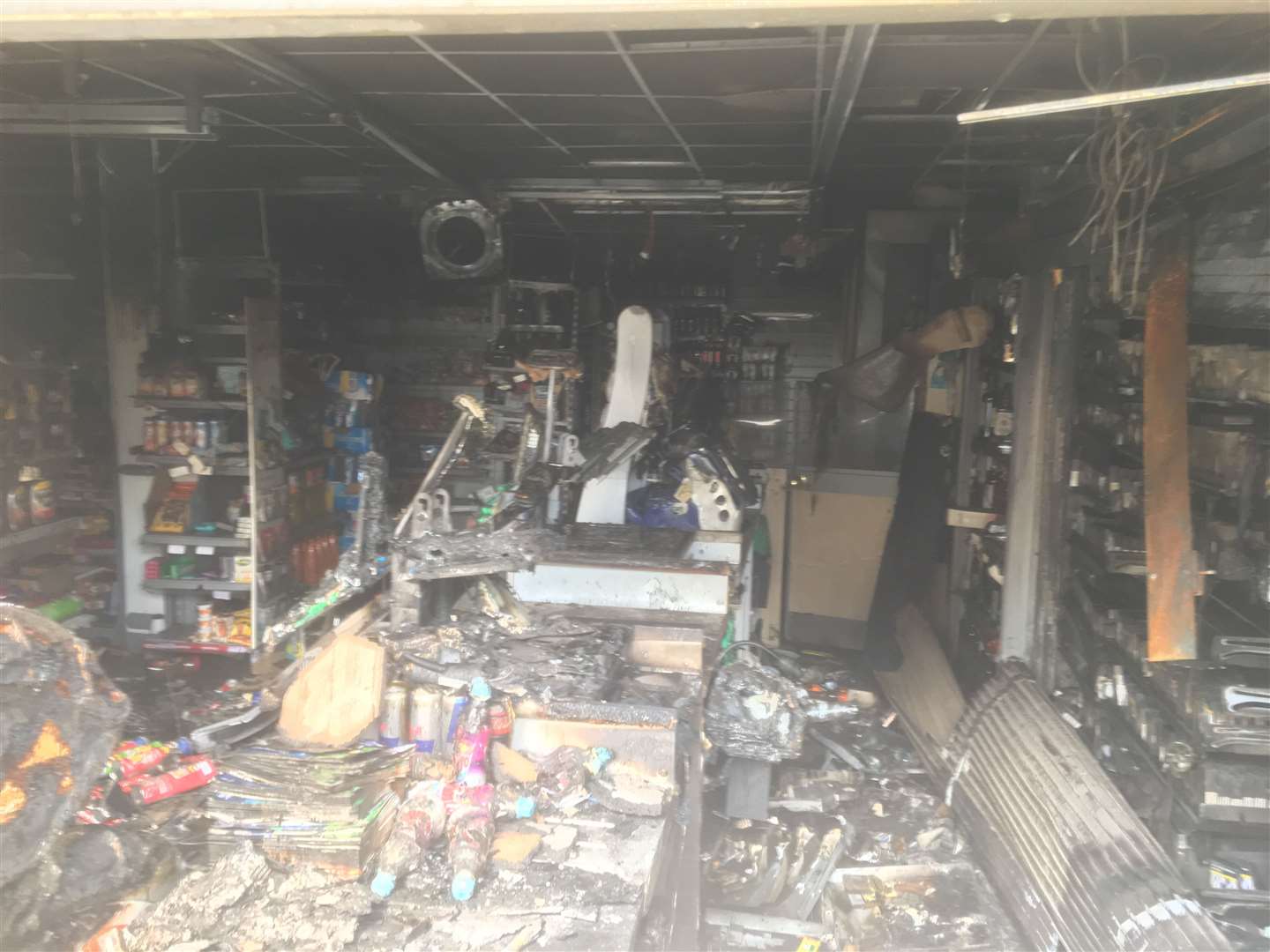 What's left of the inside of the Co-op store in The Street, Upchurch