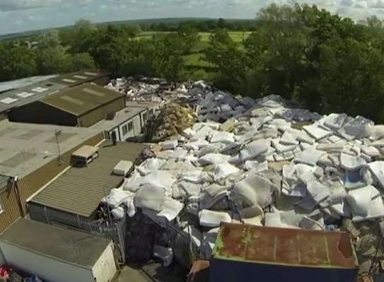 The mattresses, as seen from above. Pictures from BBC South East Today