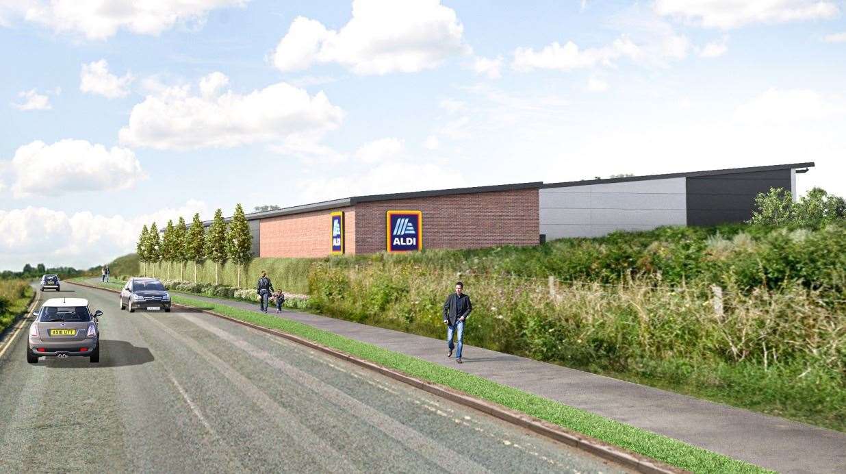 The Aldi will be built off Waterbrook Avenue, close to the A2070