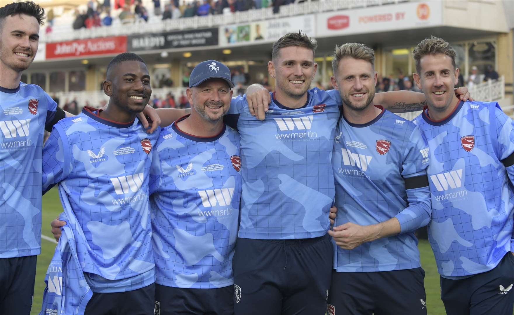 Kent players celebrate at Trent Bridge. Picture: Barry Goodwin