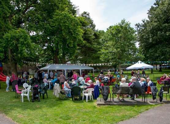 150 people enjoyed a birthday picnic in the church gardens