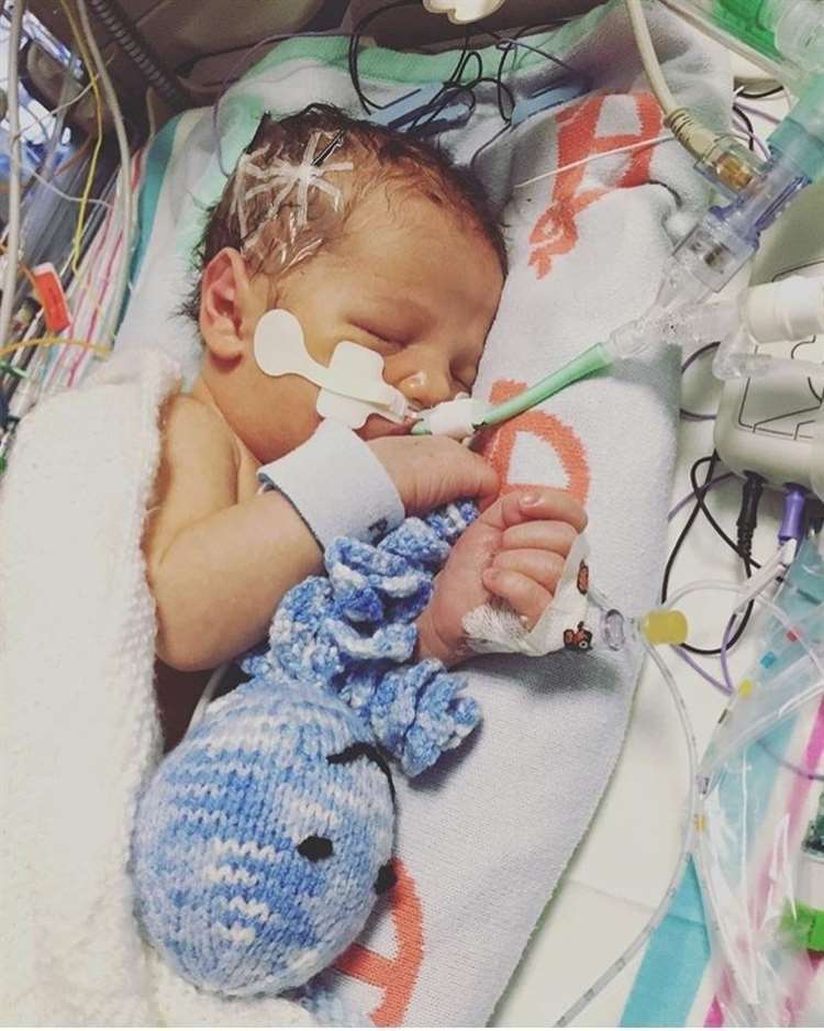 Baby Harry in intensive care