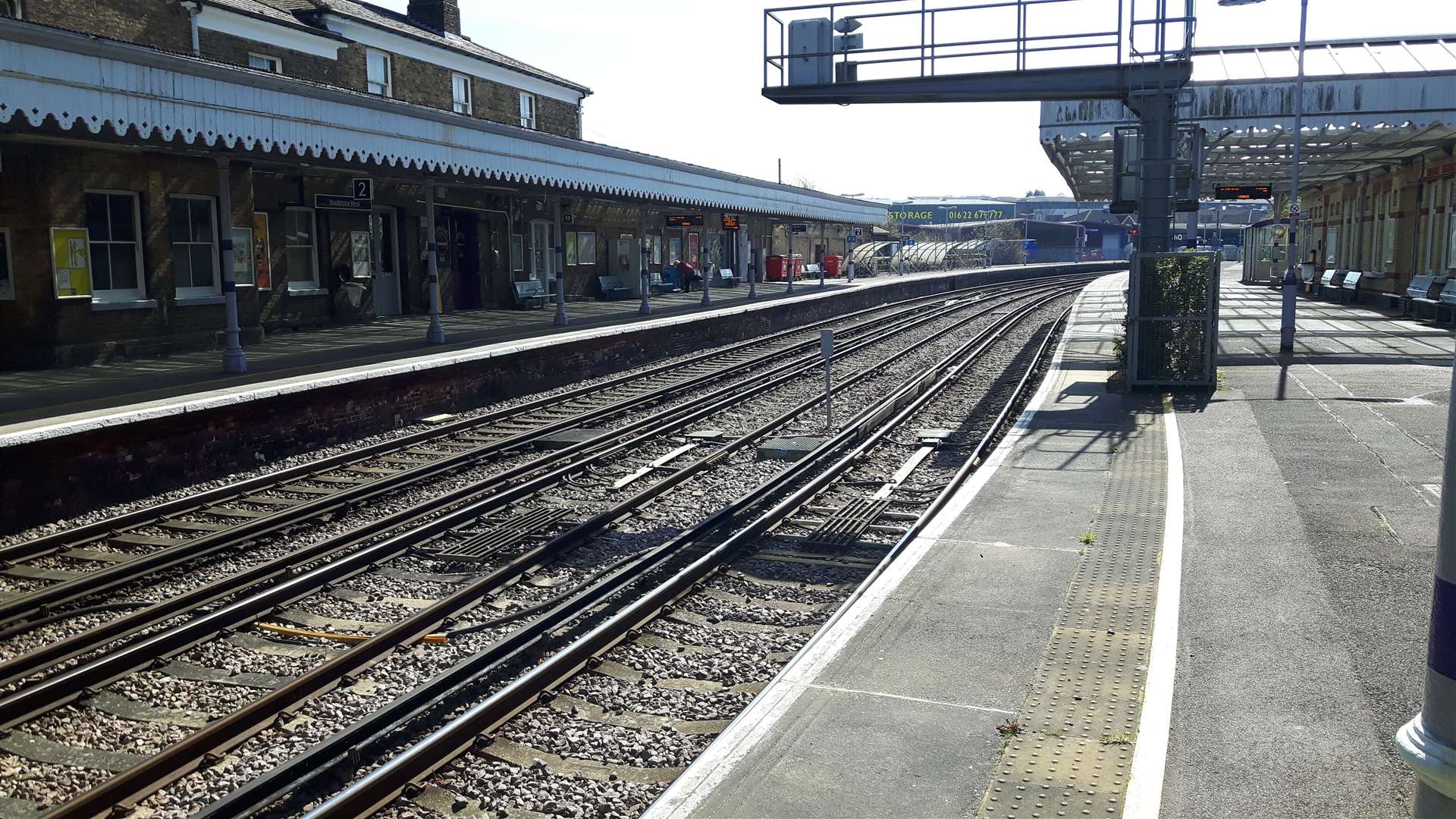 Maidstone West Station during lockdown in March 2020