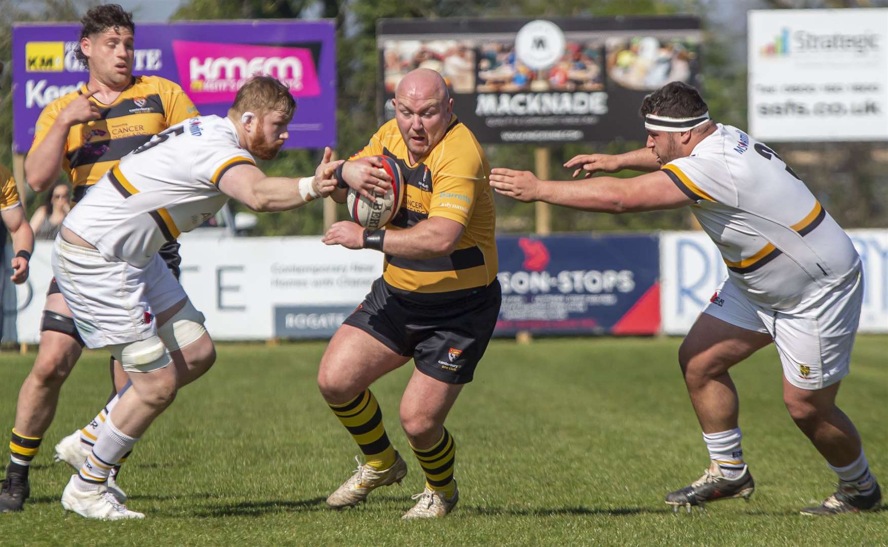 Canterbury look to exploit a gap against Esher. Picture: Phillipa Hilton