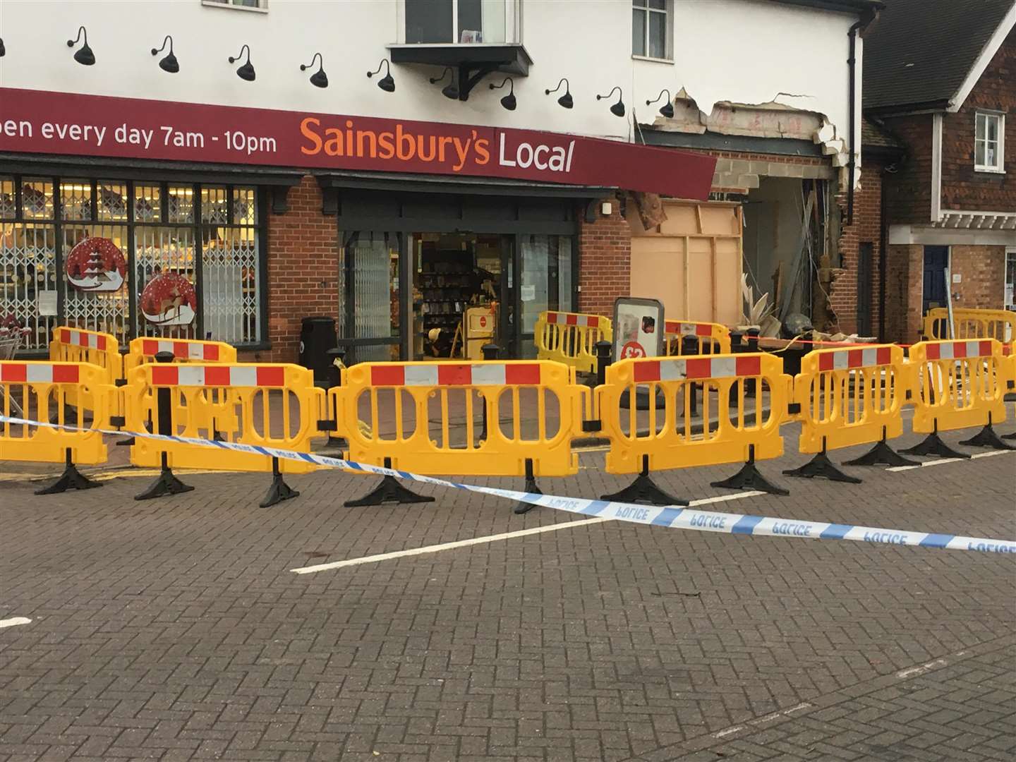Photos from the scene of a cash machine theft in Headcorn High Street