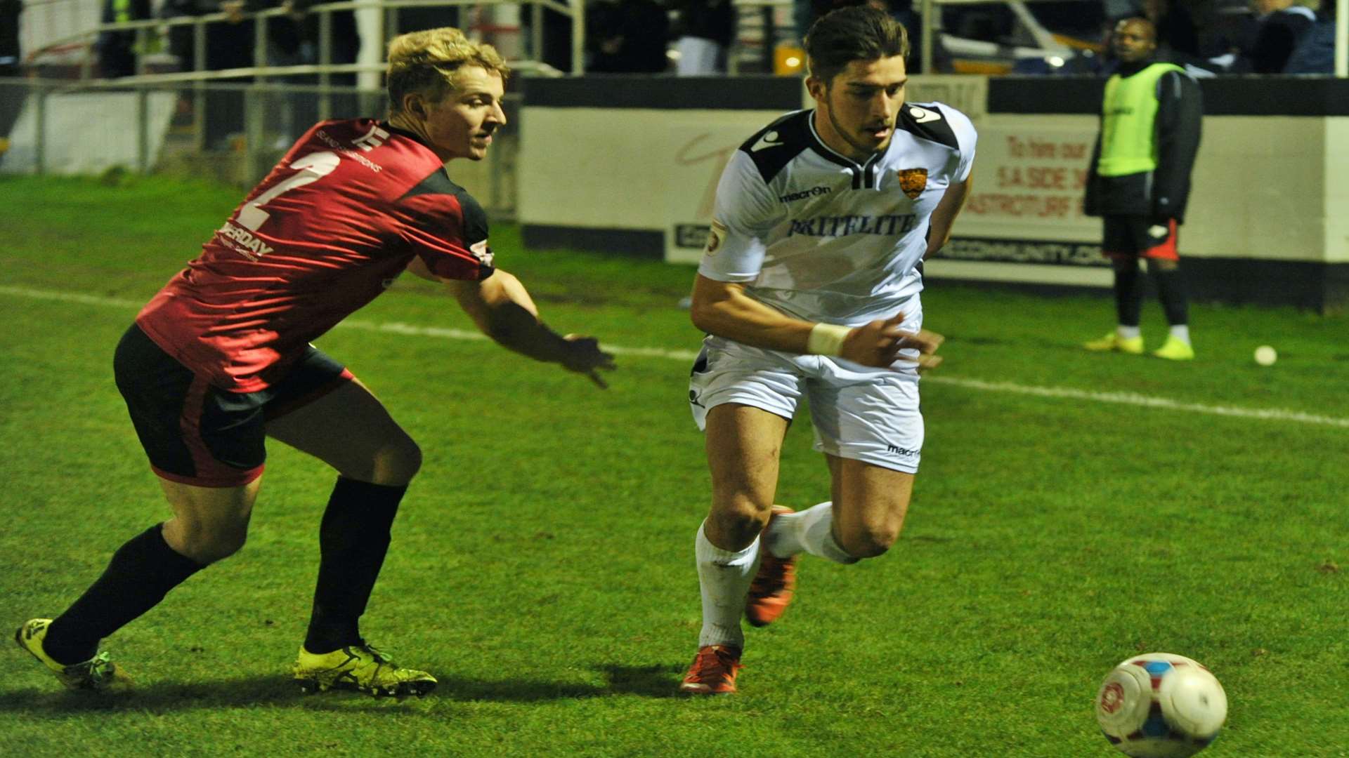 Maidstone's Dan Sweeney in action against Hayes & Yeading Picture: Steve Terrell