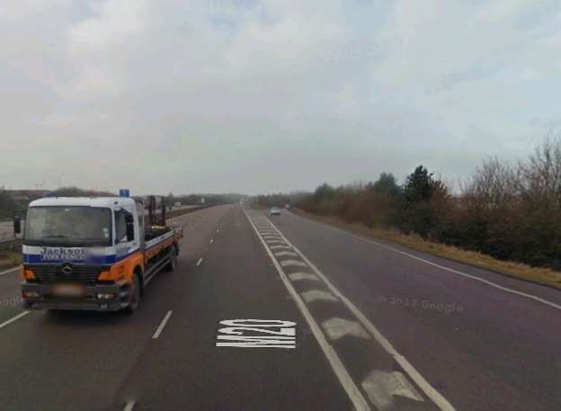 Picture taken in 2009, before the Eureka Skyway bridge over the M20 at Ashford was built. Picture: Google Street View