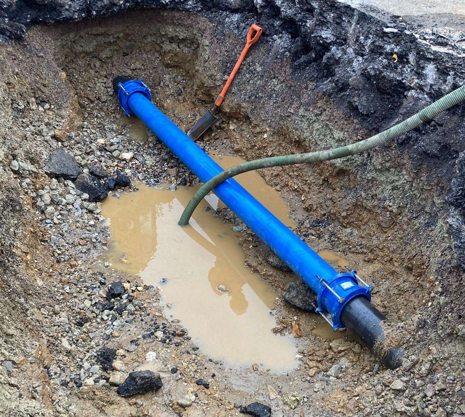 The fixed water mains in Sovereign Way. Picture: South East Water