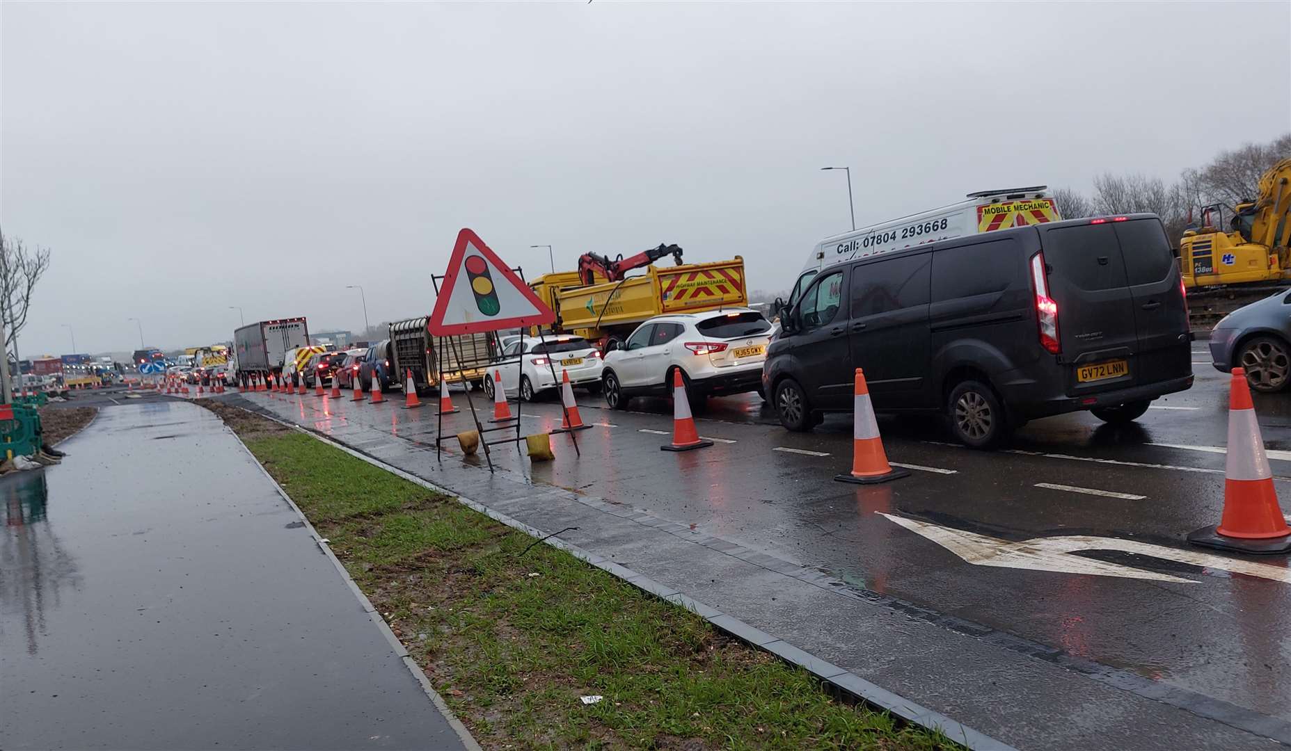 Queues have been stretching back along the A2070 this week