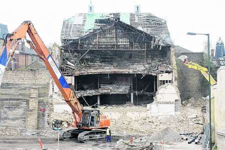 Demolition work underway at the Theatre Royal