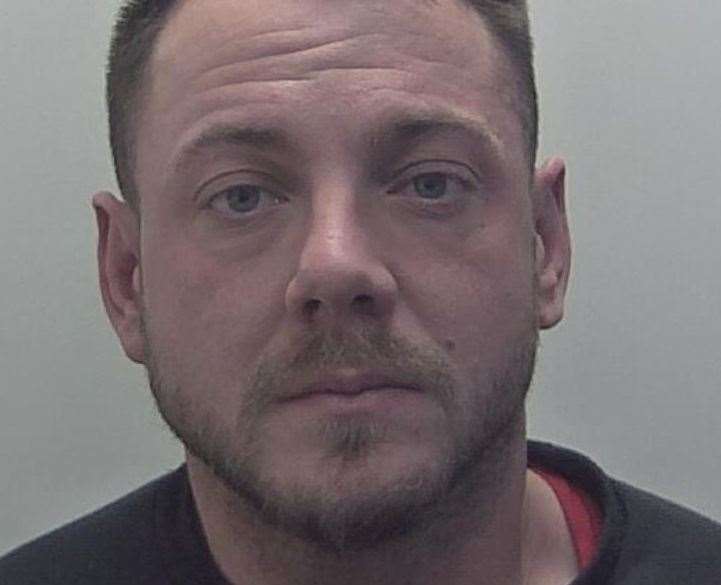 Kenny McMahan has been jailed for 20 months after admitting two assaults on a partner and causing £8,000 worth of damage to her car. Picture: Kent Police