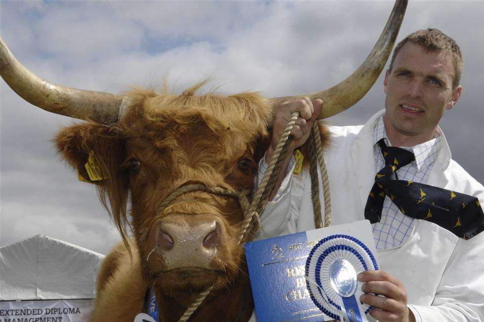 Kevin Rice and his Highland cow Sorbrach at last year's event