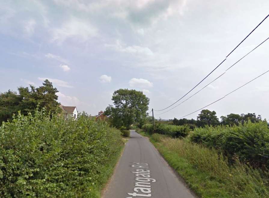 Original reports of a car parked suspiciously in Stangate Road, West Malling, led to a police chase. Picture: Google Streetview