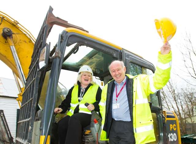 Lynda Dale and Chris Blundell celebrate the demolition of the current structure