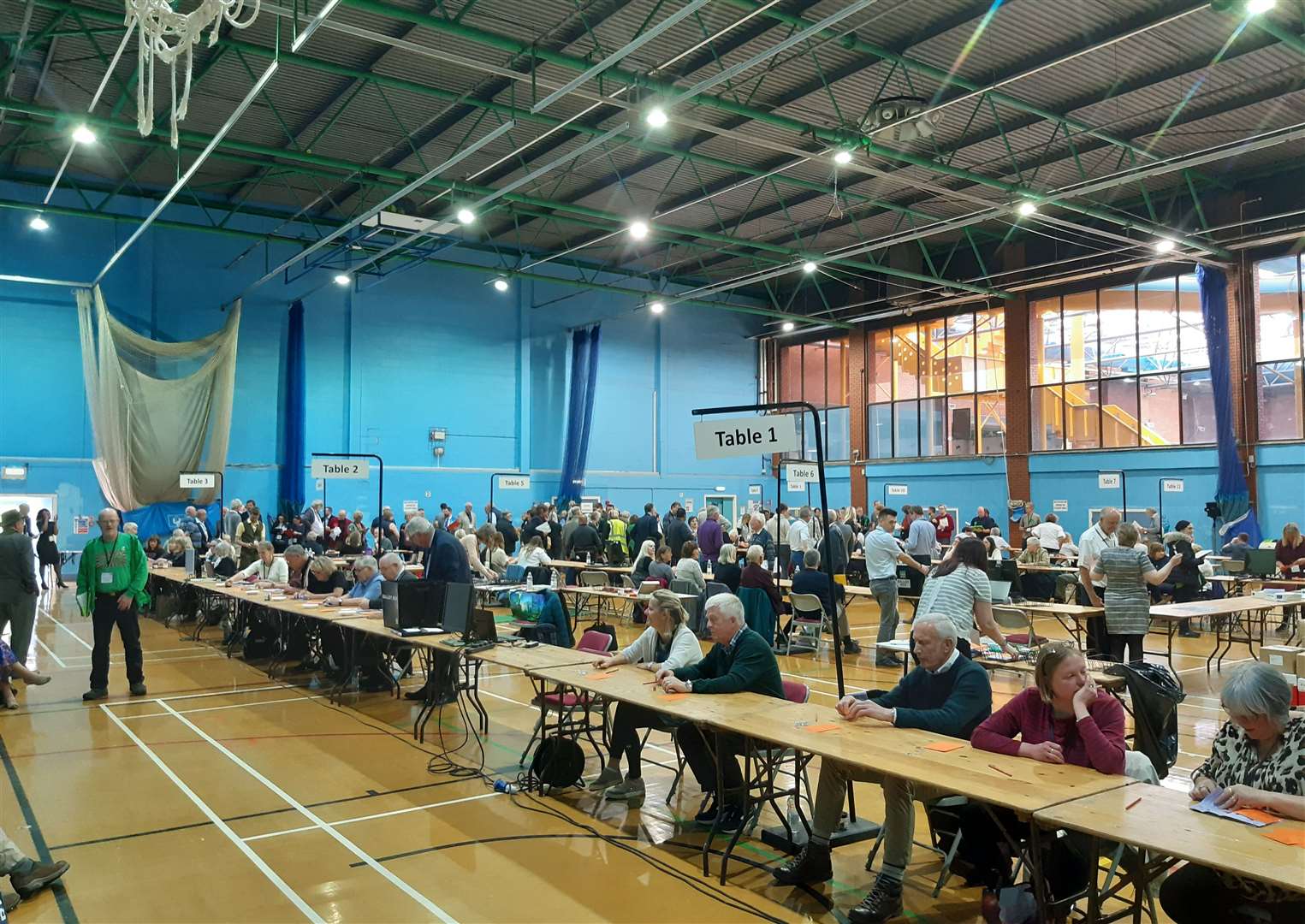 The Tonbridge and Malling Borough Council count was underway at Larkfield Leisure Centre in Aylesford