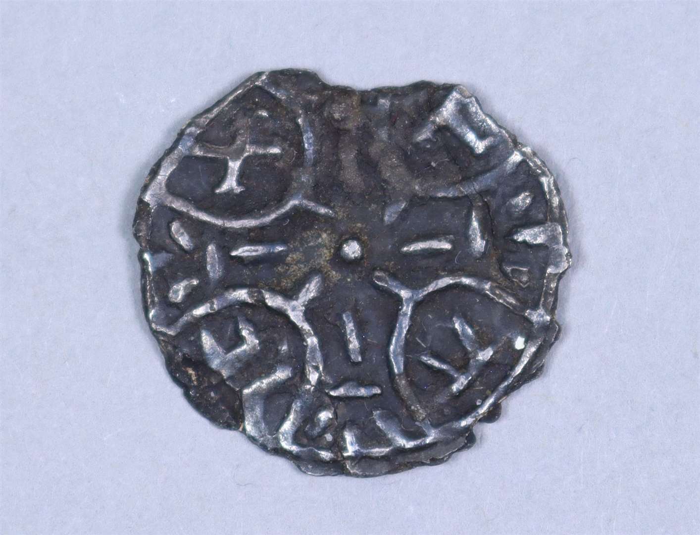A silver penny minted for the Archbishop of Canterbury dating from 765-792, valued at £2,500