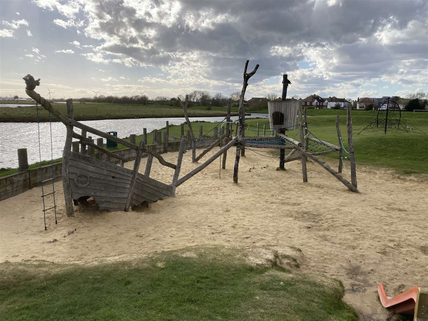 Children's play area and pirates' boat