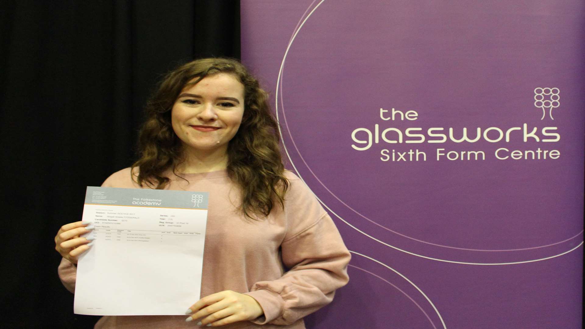Abigail Fitzgerald achieved an A in Fine Art and Textiles and a C in Photography
