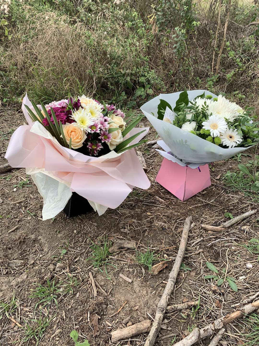 Tributes were left for the Tunstall pupil who died in woodlands in Bobbing