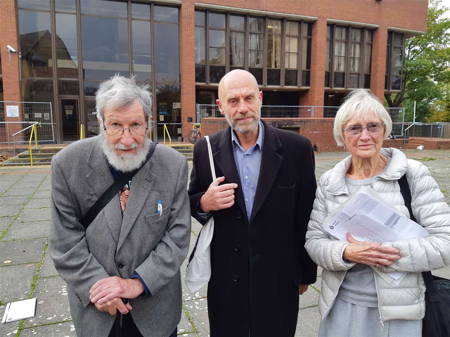 John Lynes, John Halladay and Ursula Pethick at Folkestone Magistrates' Court