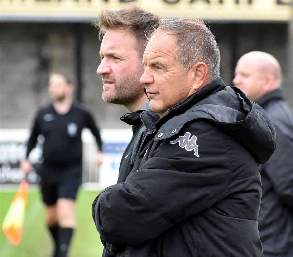 Herne Bay manager Steve Lovell and his son-assistant Mark Lovell are still hopeful of reaching the Isthmian South East play-offs. Picture: Randolph File