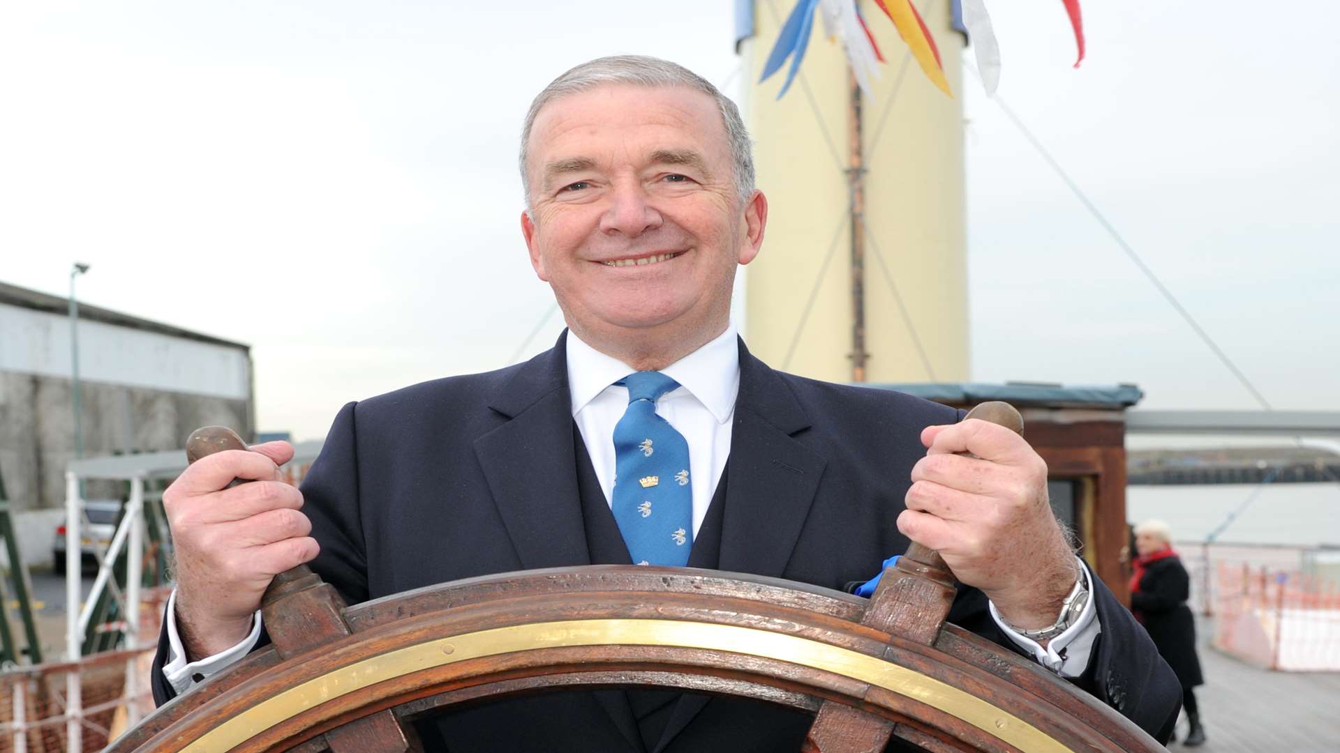 Admiral Lord West on board the Medway Queen