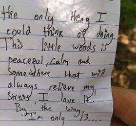 Letter written by a 13-year-old found in Ospringe Woods