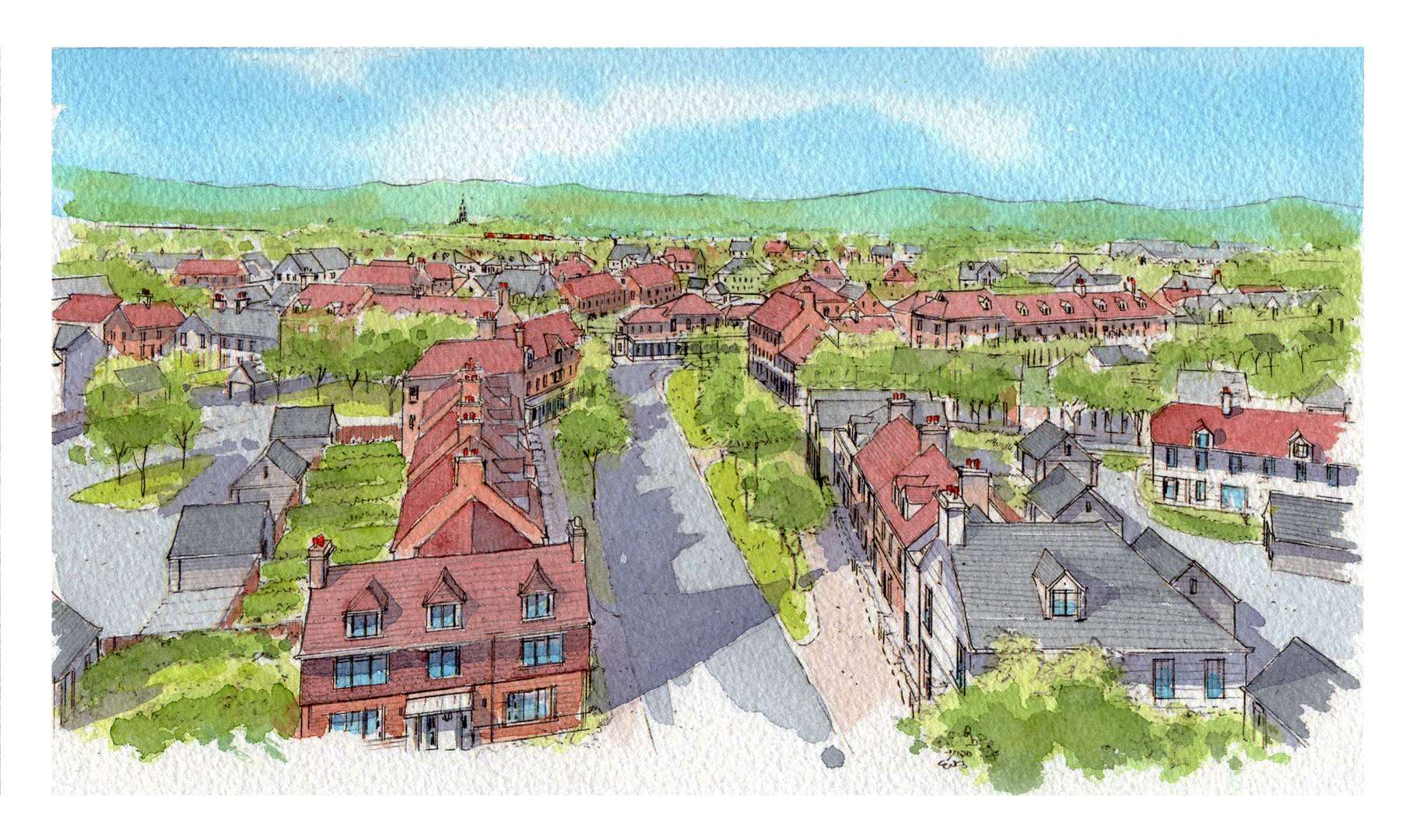 An imagination of what the new village could look like. Courtesy of Brooks Murray Architects