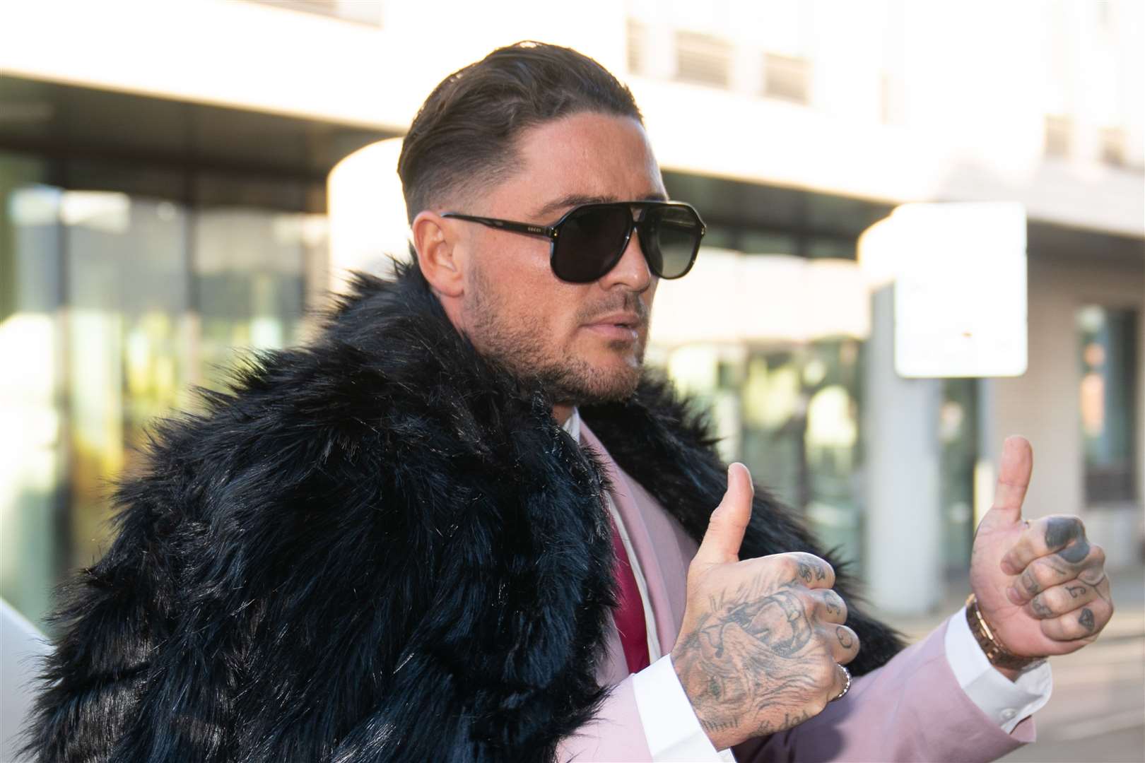 Reality TV personality Stephen Bear attended his trial at Chelmsford Crown Court in a hired white Rolls Royce (Joe Giddens/ PA)