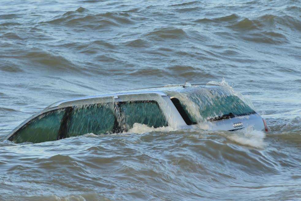 The owner of this car waved goodbye when it was swallowed by the tide on Sheppey