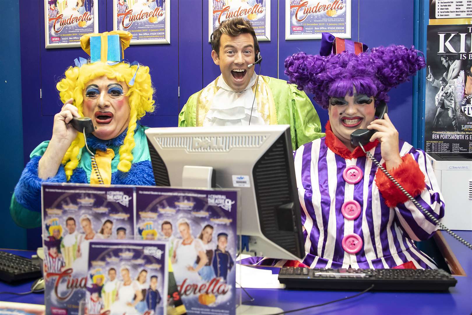 The ugly sisters mucking around with Dandini for the launch of Cinderella at The Central Theatre, Chatham (16880565)