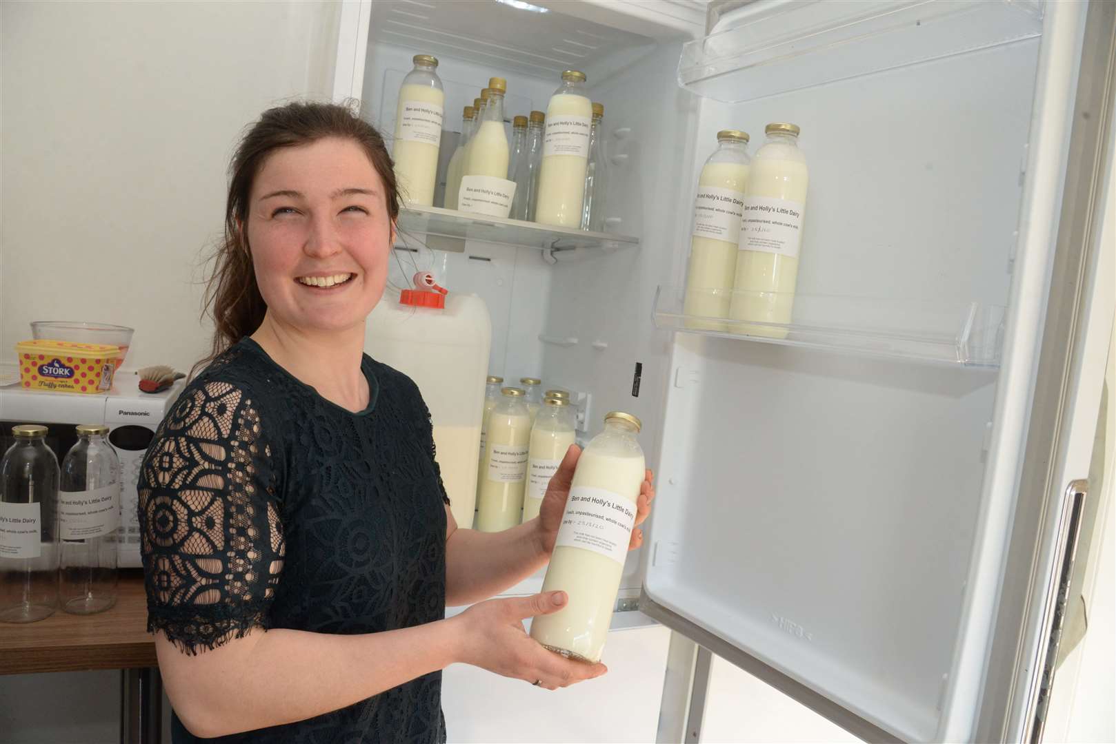 Holly Dyer at Ben and Holly's Little Dairy in Harrietsham