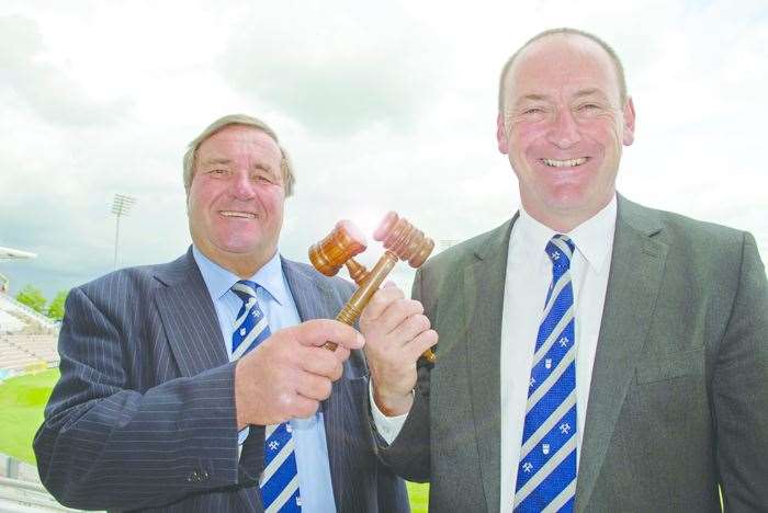 Clive Emson with auctioneer Rob Marchant at the launch of the company's Hampshire office. Submitted by Tracy Kidd