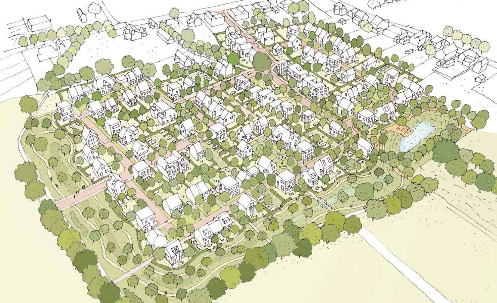How Orchard farm will look once all 122 homes are built. Picture: Steenvlinder and Urbanise