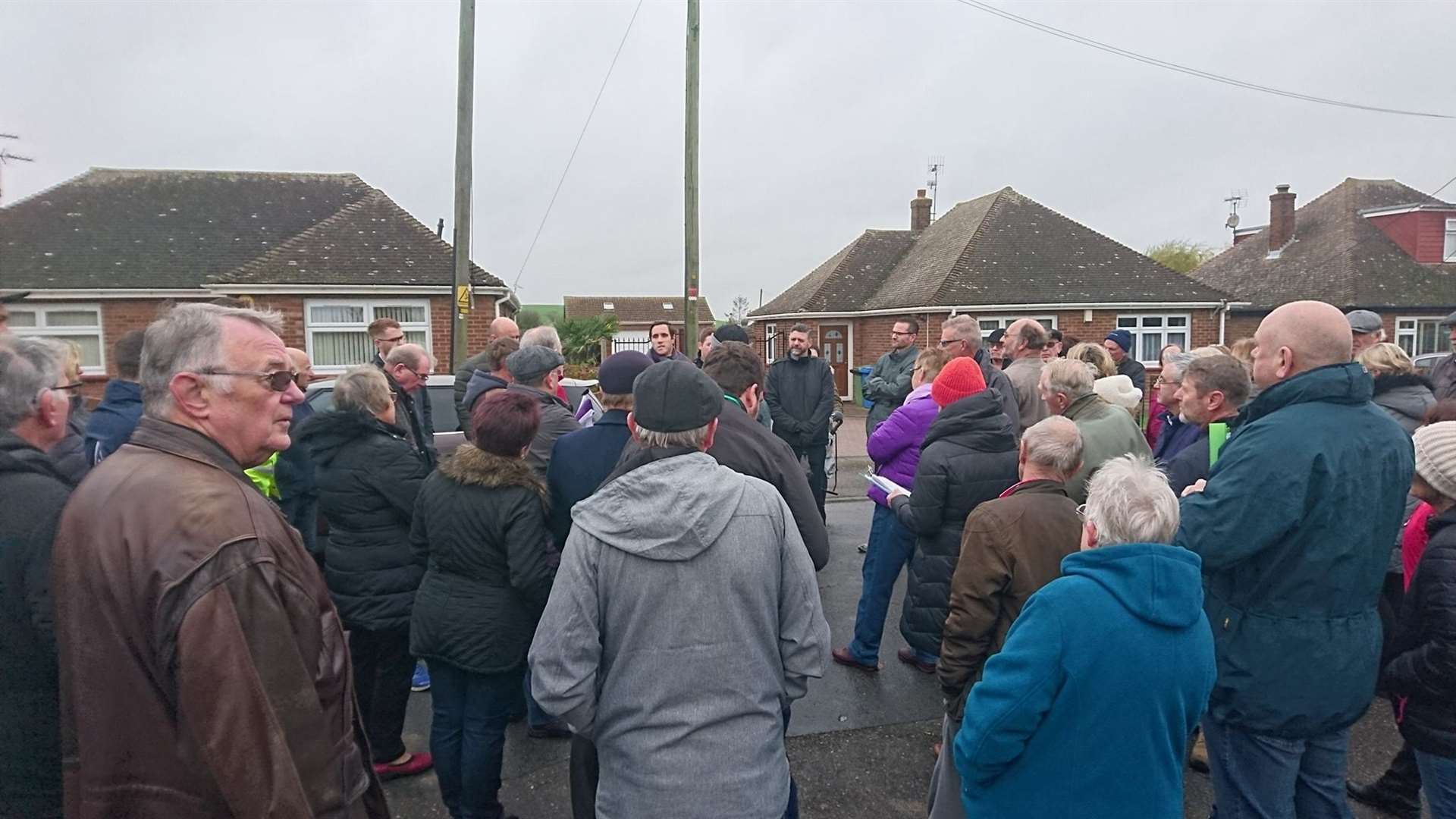 Scores of residents turned out for the site visit at Belgrave Road, Halfway, on Monday, November 25. Picture: Cllr Cameron Beart
