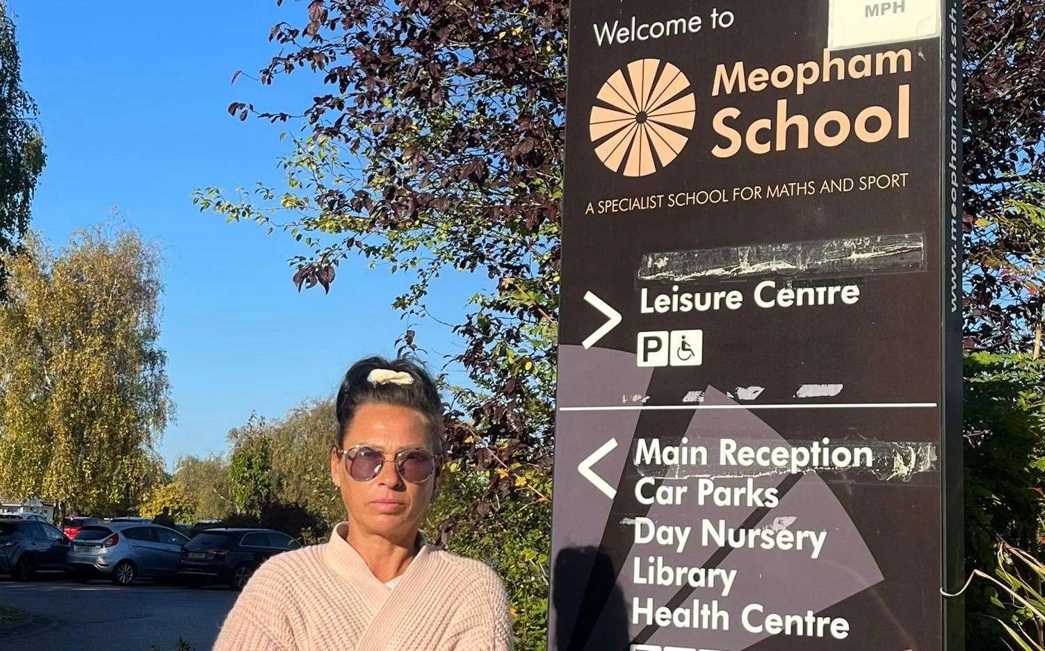 Alexandra Mason, from Gravesend, fears her children could be seriously hurt at Meopham Secondary School