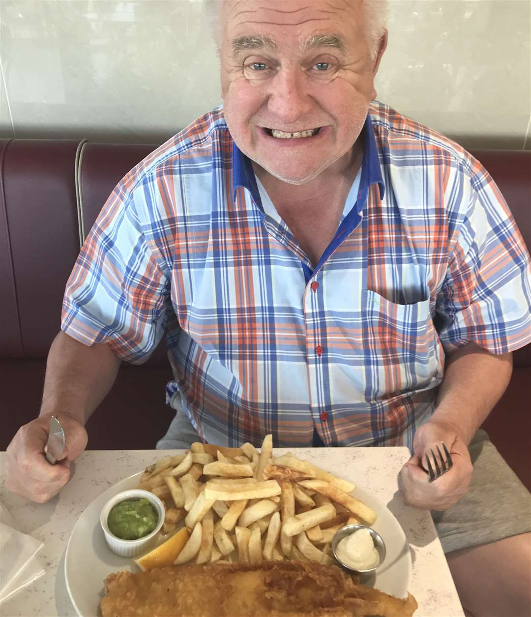 Fergus Wilson - Enjoying a plate of fish and chips (7825242)