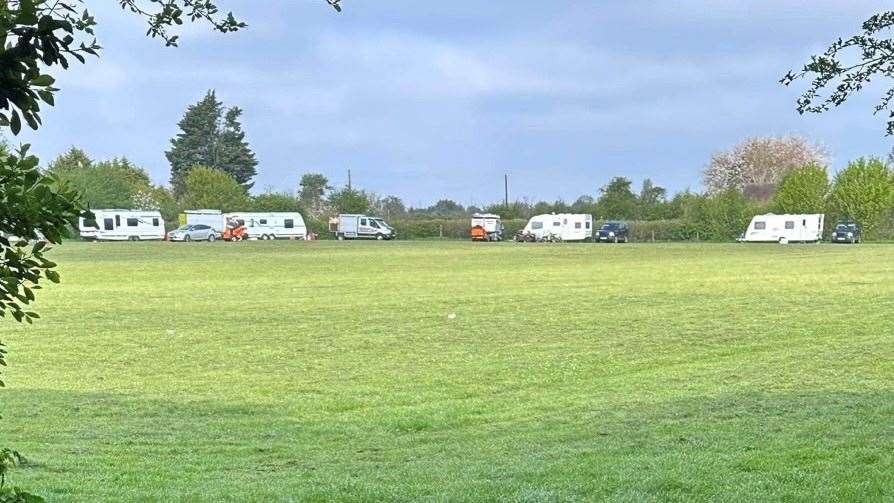 Travellers have pitched up at Riverside Country Park in Gillingham
