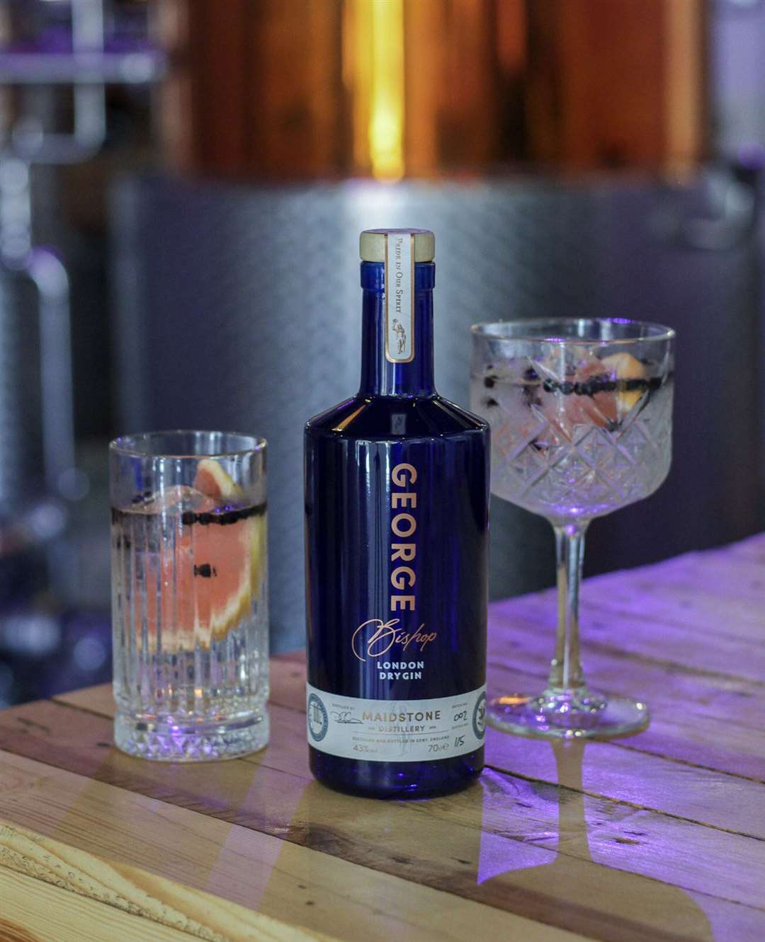 The Stay-tasting gin experience includes Maidstone Distillery's signature George Bishop London Dry Gin