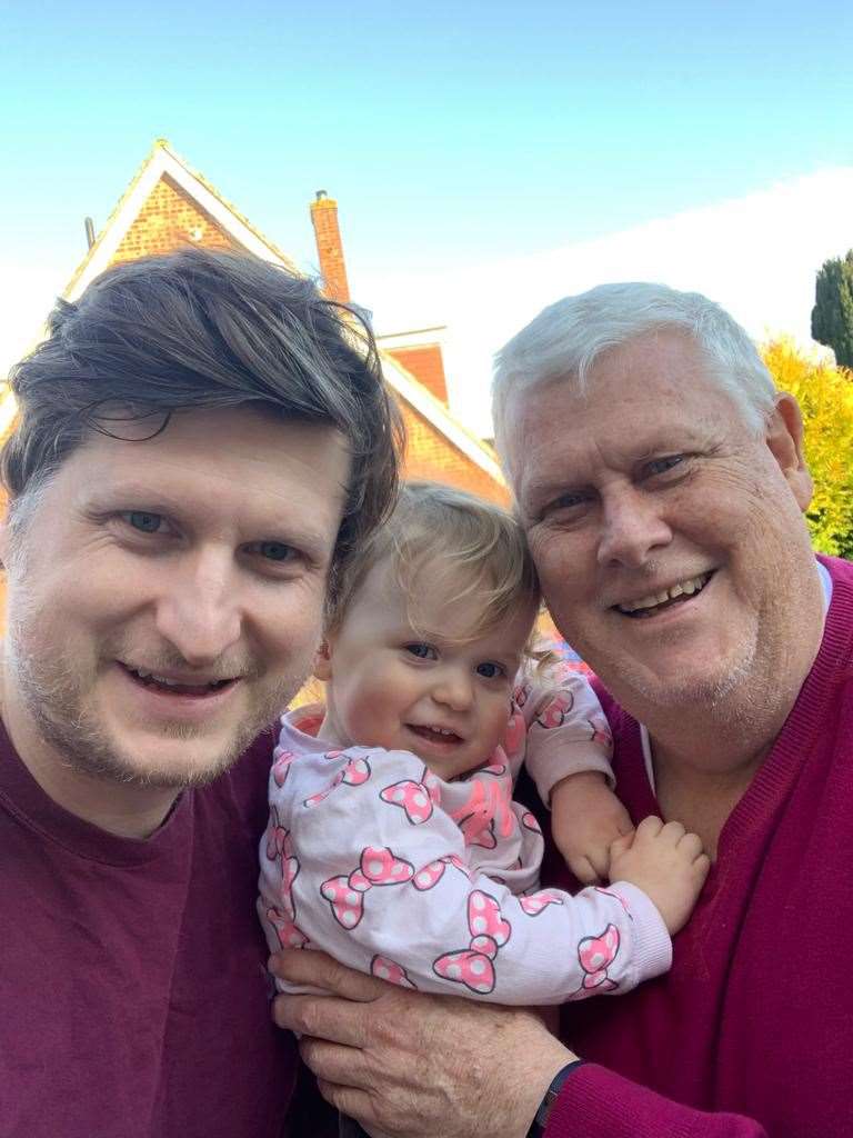 Tom Parsons with father Rick and daughter Willow