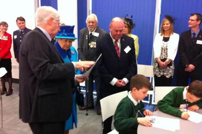 The Queen meets schoolchildren from Folkestone